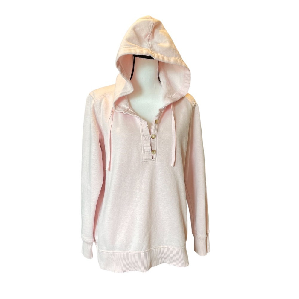 Eddie Bauer Hoodie in Soft Pink with Front Button Detail Size M